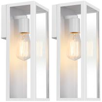 Lanternas de parede externas VerRon, pacote com 2 unidades, impermeáveis, brancas, E26 Lanternas de parede externas VerRon, pacote com 2 unidades, impermeáveis, brancas, E26