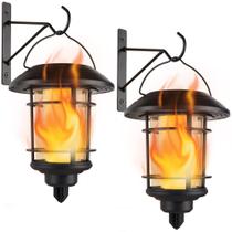 Lanternas de parede Solar Flame Dynaming 12 LED à prova d'água, pacote com 2