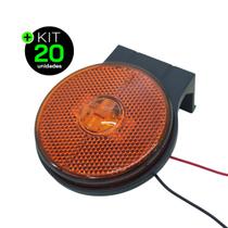 Lanternas Lateral Carreta LED Âmbar Laranja 65mm com Suporte com Fio 12V 24V Lanternas Lateral Carreta LED Âmbar Laranja 65mm com Suporte com Fio 12V 24V