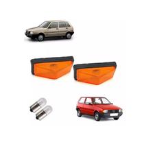 Lanternas Pisca Lateral Lente Ambar + Lâmpadas Para Fiat Uno / Premio / Elba - AQEKAUTOS