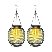 Lanternas Retrô De Metal À Prova d'Água Com Energia Solar Para Pátio, Jardim, Mesa E Decoração