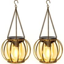 Lanternas solares KOOPER Vintage Bronze Metal Waterproof, pacote com 2