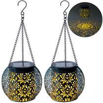 Lanternas solares Mizmakp de 4,6 cm, metal impermeável, pacote com 2 Lanternas solares Mizmakp de 4,6 cm, metal impermeável, pacote com 2