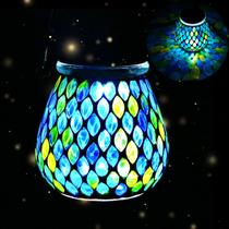 Lanternas solares nomoluke Mosaic Blue Glass Outdoor Lights