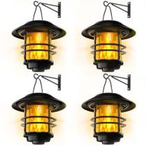 Lanternas solares Otdair, pacote com 4, chama cintilante à prova d'água