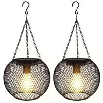 Lanternas solares suspensas GIBMIDSER Retro Metal Waterproof (2 unidades)