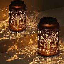 Lanternas solares Tepaken, pacote com 2 unidades, design de cogumelo à prova d'água