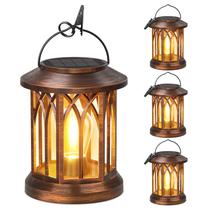 Lanternas solares WDTPro, pacote com 4, impermeáveis, 26x13x16cm, cobre