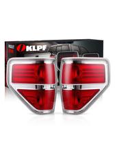 Lanternas traseiras OKLPF Ford F150 2009-2014 vermelho com acabamento cromado, kit