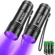 Lanternas UV kizplays, pacote com 2 lâmpadas negras com baterias