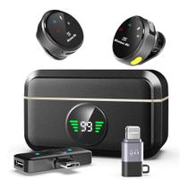 Lapela Microfone Com Case de Carregamento Compatível com iPhones e Android Entrevista Youtuber Lapela Microfone Com Case de Carregamento Compatível com iPhones e Android Entrevista Youtuber