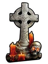 Lapide de Chão Crucifixo 60cm Halloween Festa Decoração