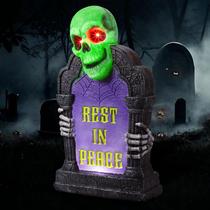 Lápide de Halloween ao ar livre iluminada JOYIN, decoração LED de 42 cm Lápide de Halloween ao ar livre iluminada JOYIN, decoração LED de 42 cm