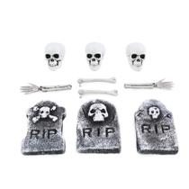 Lapide decorativa com esqueletos 12cm kit c/10 un halloween
