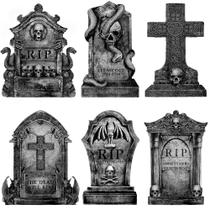 Lápides de Halloween ao ar livre LimBridge 6 ct 42 cm Decoração assustadora