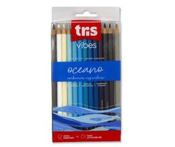 Lapis 12 Cores Especiais + 01 Graduado 6b Vibes Oceano Tris