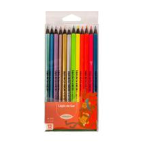 Lápis 12 Cores Especiais 6 Neon 6 Metálicas Leo - Triangular - LEOELEO