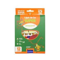 Lapis 12 Cores Super Resina Triangular Com Apontador Leo&Leo