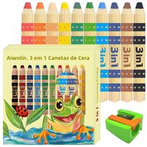 Lápis aquarela multimídia 3 em 1 - Jumbo Easy-Grip - Pacote de 10 com apontador