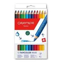 Lápis Aquarelável Jumbo Fancolor Caran d'Ache 12 Cores