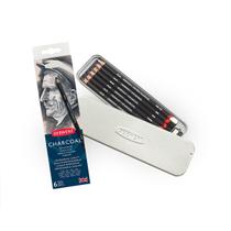 Lápis Carvão 6 Unidades Estojo Lata