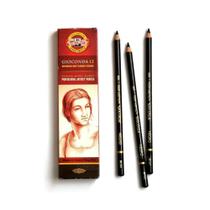 Lápis Carvão Koh-I-Noor 8810/2 Charcoal Preto C/12 Lápis Carvão Koh-I-Noor 8810/2 Charcoal Preto C/12