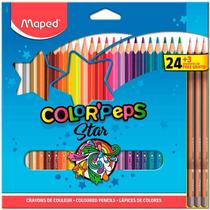 Lápis color peps maped 24 cores + 3 lapis grafite hb