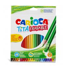 Lápis Cor Apagável Carioca Tita Caixa 24 Unidades Lápis Cor Apagável Carioca Tita Caixa 24 Unidades