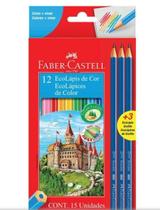 Lápis Cor Faber 12 Cores - Com 3 Ecolápis Lápis Cor Faber 12 Cores - Com 3 Ecolápis