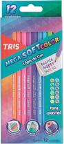 Lapis Cor, Mega Softcolor, Tons Pasteis, 12 Cores,Tris