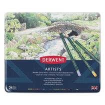 Lápis Cor Permanente Derwent Artists 24 Cores Estojo Lata