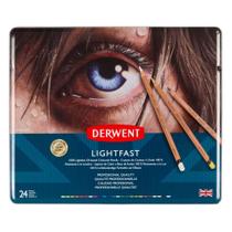 Lápis Cor Permanente Derwent Lightfast 24 Cores Estojo Lata