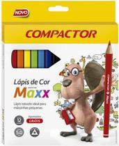 Lápis cor Triangular Maxx Jumbo 12 Cores+ Apontador Compactor