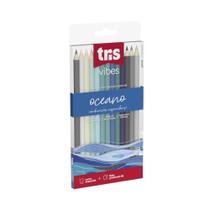 Lápis Cor Tris Vibes 12 Cores Oceano + 1 Lápis Graduado 6B