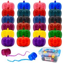 Lápis de abóbora de Halloween da Cenmeytoy, 24 unidades, 12 cores