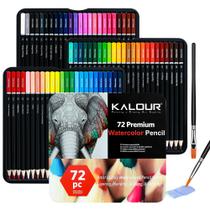 Lápis de aquarela KALOUR Professional 72 cores com 2 pincéis Lápis de aquarela KALOUR Professional 72 cores com 2 pincéis