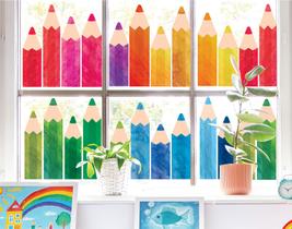 Lápis de aquarela Window Clings Whaline Back to School x9
