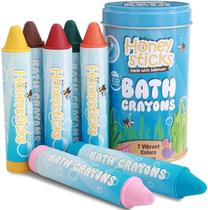 Lápis de Banho Honeysticks Super Jumbo - Pacote com 7 Unidades - Não Tóxico para Crianças