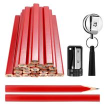 Lápis de carpinteiro Lápis de construção Rcybeo, 24 unidades com apontador