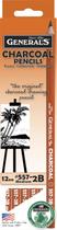 Lápis de carvão GENERAL'S 2B Tip, preto, pacote com 12