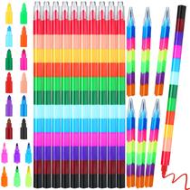 Lápis de cera empilhável Eersida, 42 peças, presente colorido para crianças