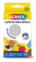 Lápis de Cera Estaca ACRILEX - 12 Unidades - BRANCO - 091100519