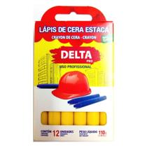 Lápis de Cera Estaca Delta Amarelo cx c/12