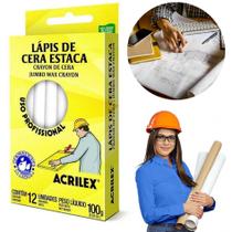 Lápis De Cera Estaca Para Madeira Cimento Mármore - 12un