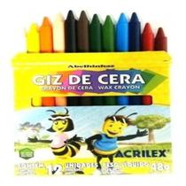 Lapis De Cera Fino 12 Cores Unidade - Acrilex 48g Lapis De Cera Fino 12 Cores Unidade - Acrilex 48g