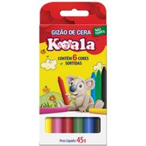 Lapis de Cera Gizao 06 Cores Koala - Delta
