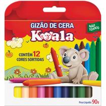 Lápis de cera gizão 12 cores koala pct com 12 - GNA