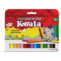 Lapis de Cera Gizao 15 Cores Super Gizao Koala - Delta