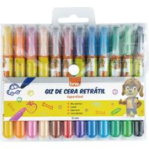 Lapis de Cera Gizao Retratil Aquarelavel 12 Cores