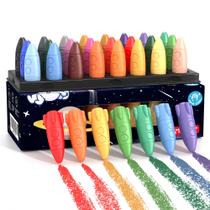 Lápis de cera MASSRT Space 24 cores para crianças pequenas, não tóxico, lavável